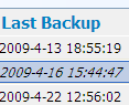 Last backup time